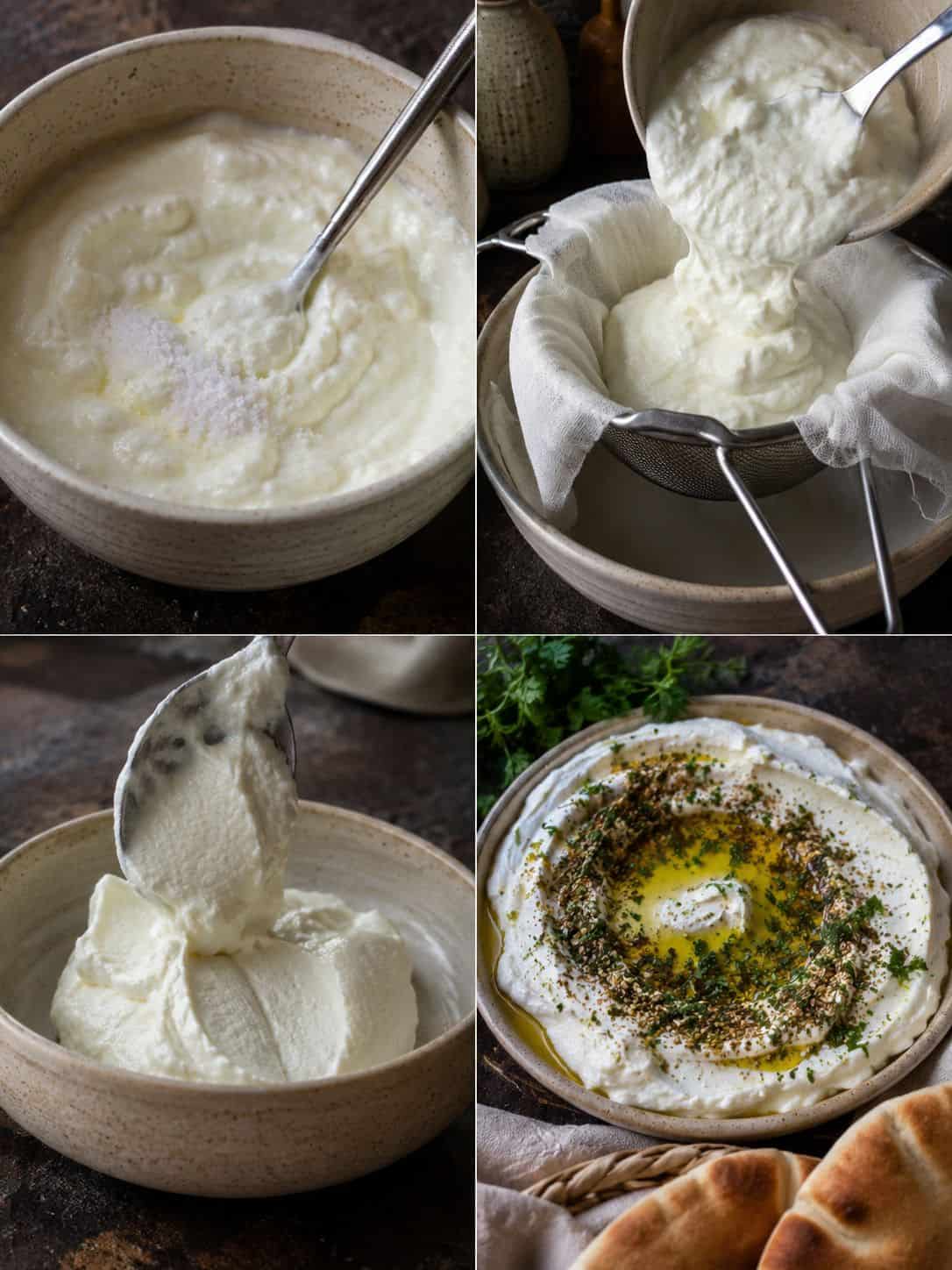 Homemade Labneh Recipe: 2 Ingredients, Thick and Tangy Homemade labneh served with olive oil