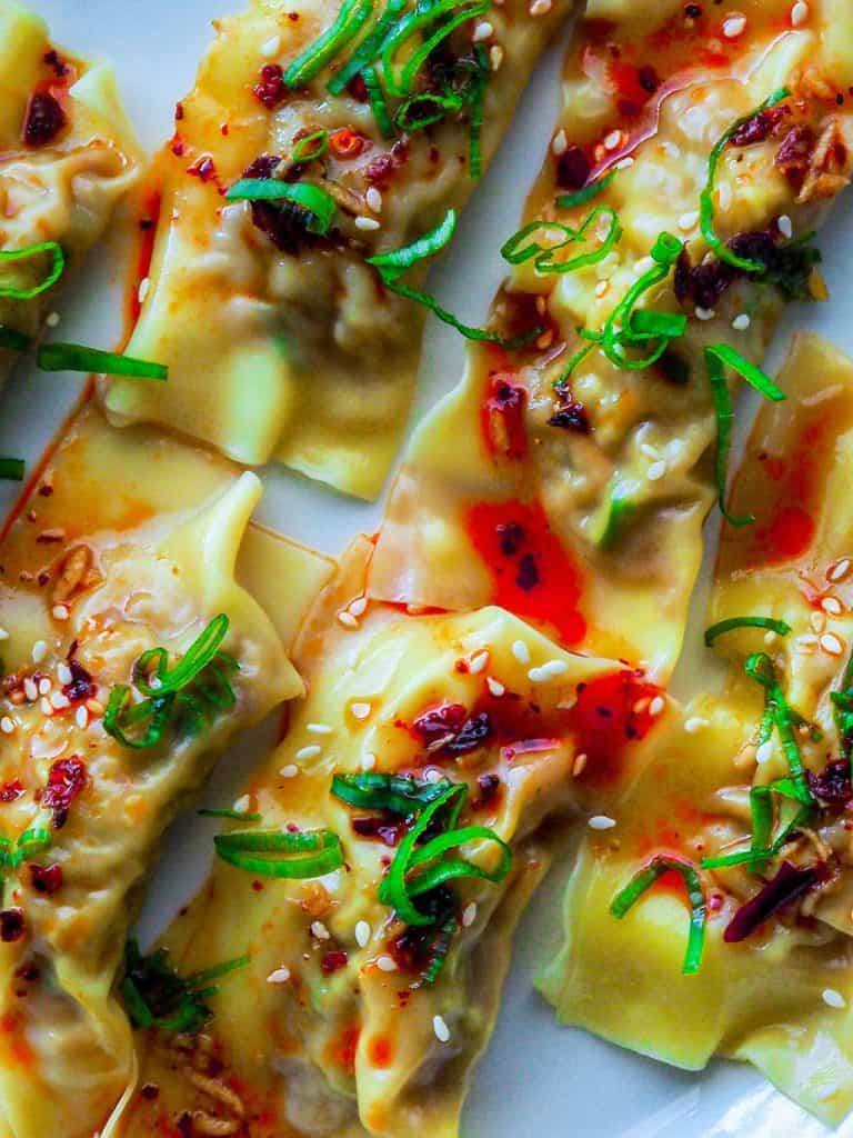 Easy Chicken and Shrimp Dumplings Using Wonton Wrappers