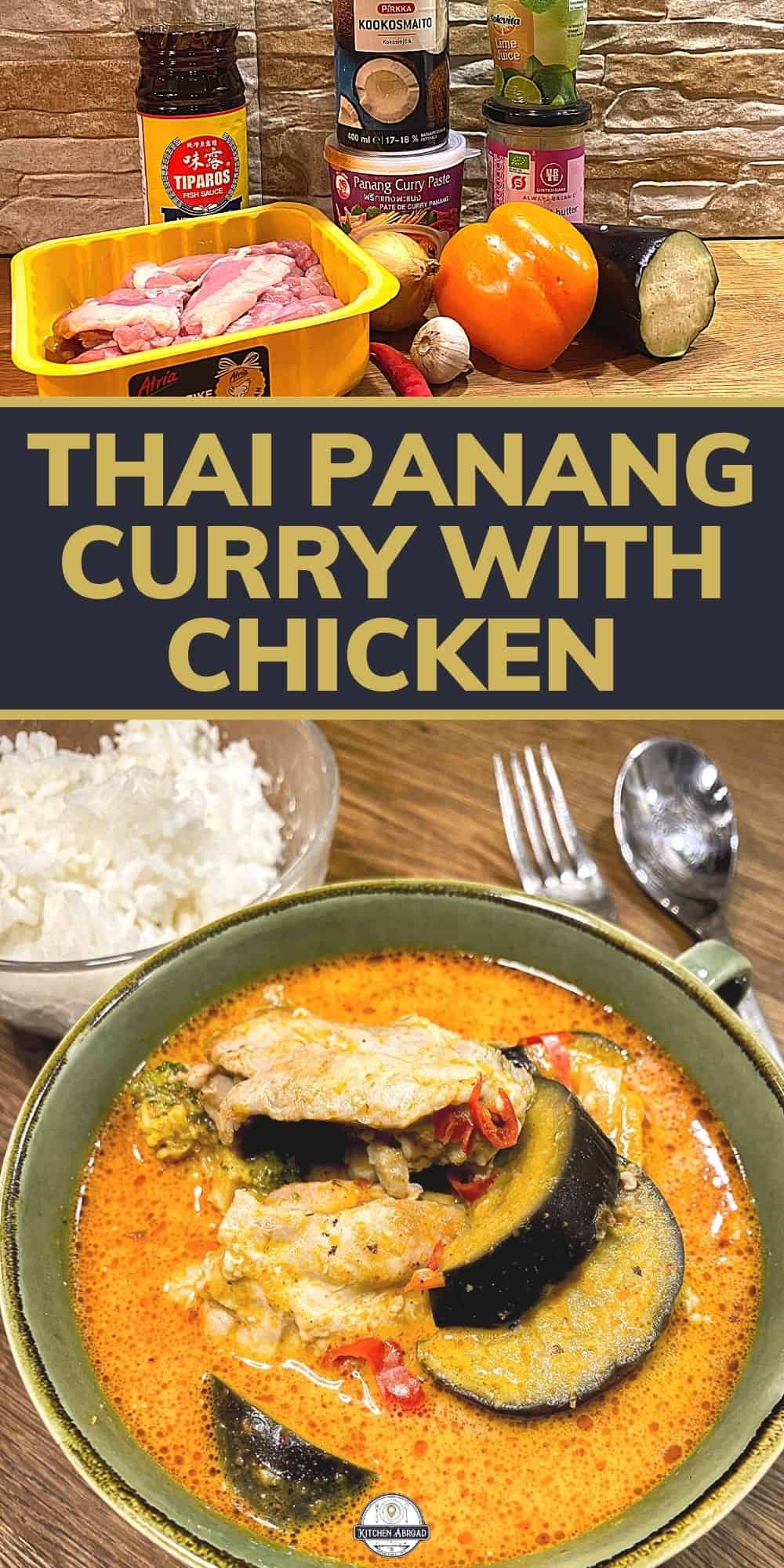 Easy chicken Panang Thai curry recipe pin