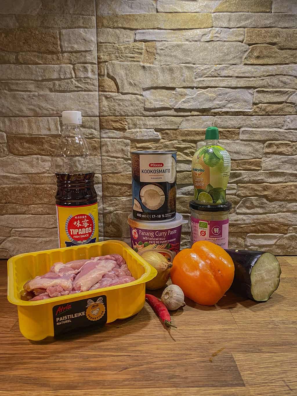 Panang curry ingredients