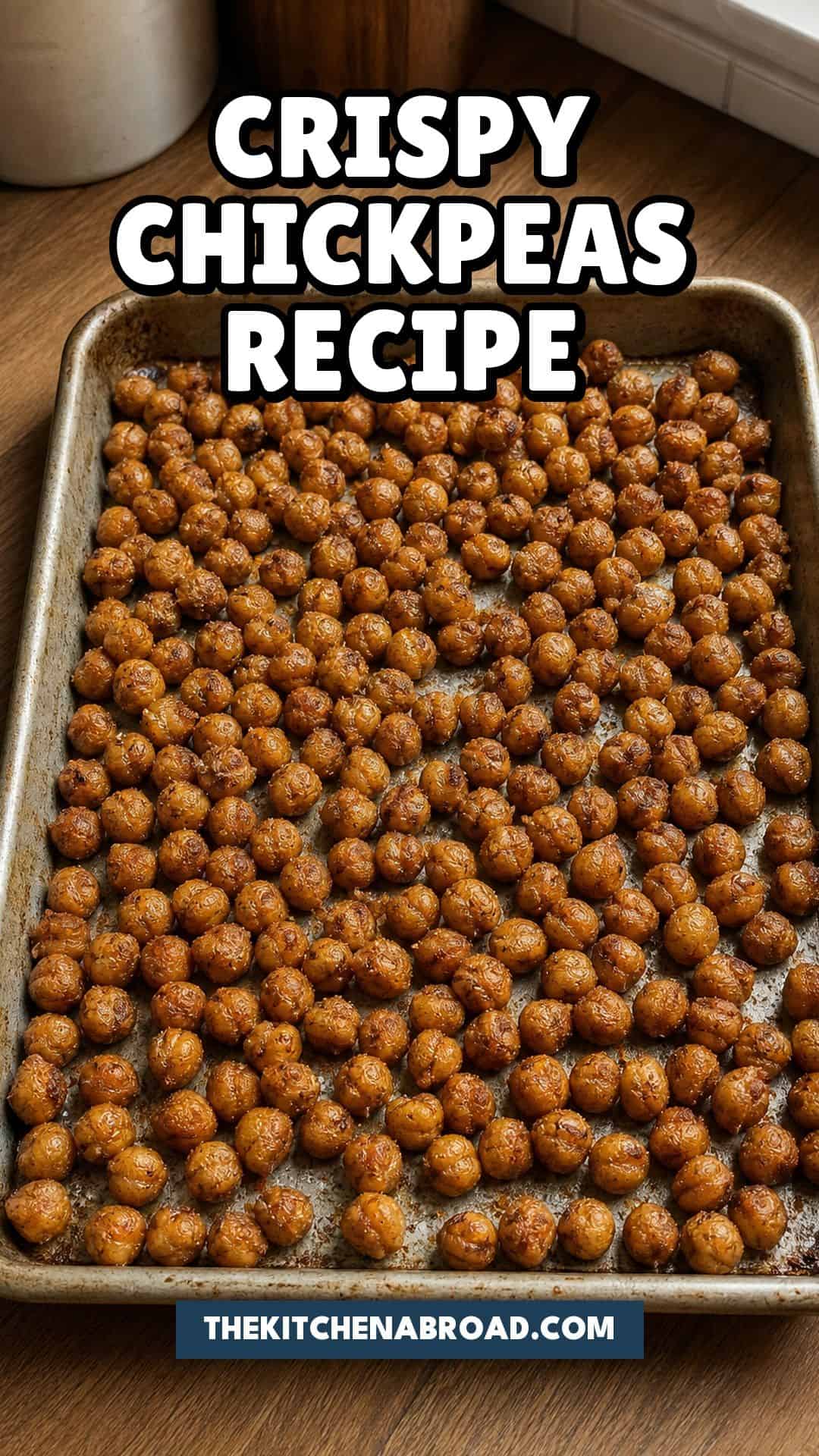 Air fryer chickpeas recipe Pinterest pin with crispy seasoned chickpeas.