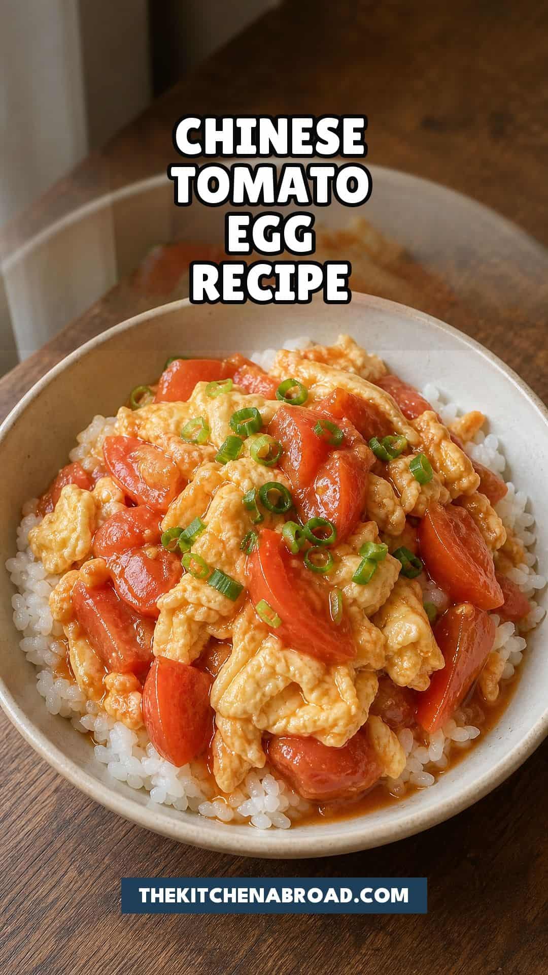 Pinterest pin for Chinese tomato and egg recipe.