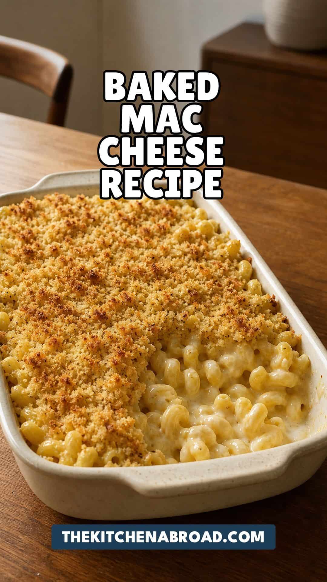 Creamy Baked Macaroni and Cheese (Never Grainy, Serves 8) Baked macaroni and cheese with a golden panko crust in a baking dish