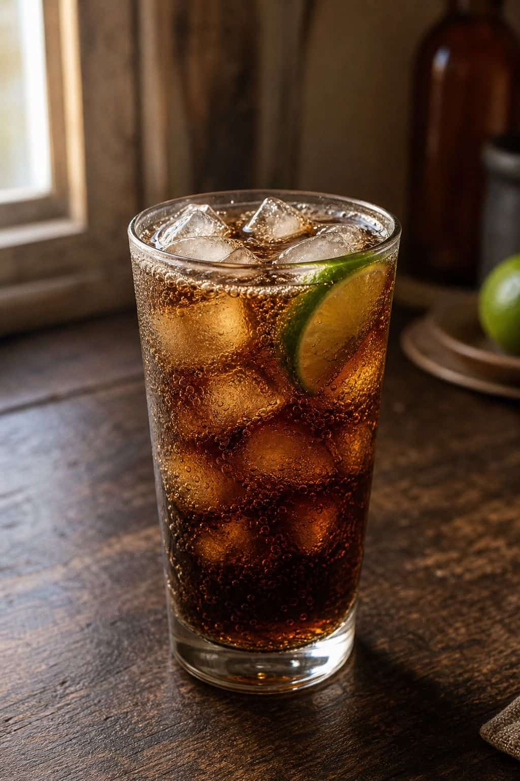 Cuba Libre Cocktail Recipe Cuba Libre cocktail in a highball glass with ice and lime