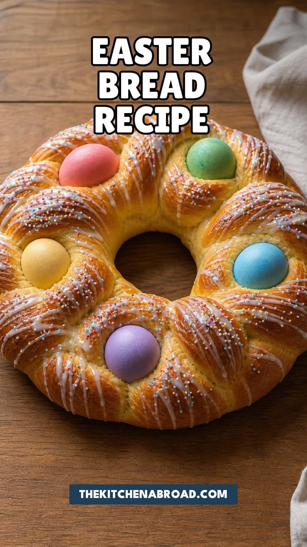 Easter Bread Recipe Pinterest pin for Easter Bread Recipe