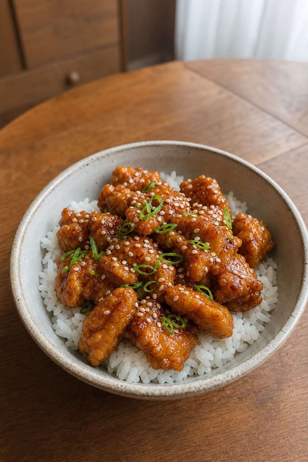 Gluten-Free Crispy Honey Chicken Recipe (Ready in 35 Minutes) Gluten-free crispy honey chicken served over steamed rice with sesame seeds and scallions.