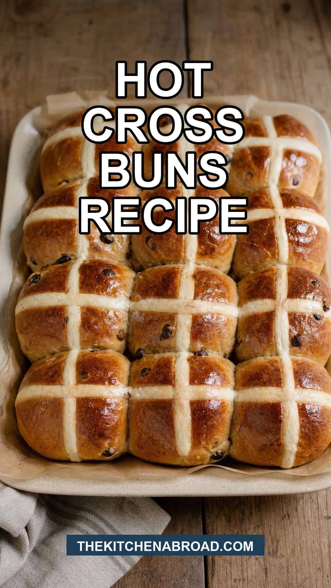 Pinterest pin for Hot Cross Buns Recipe