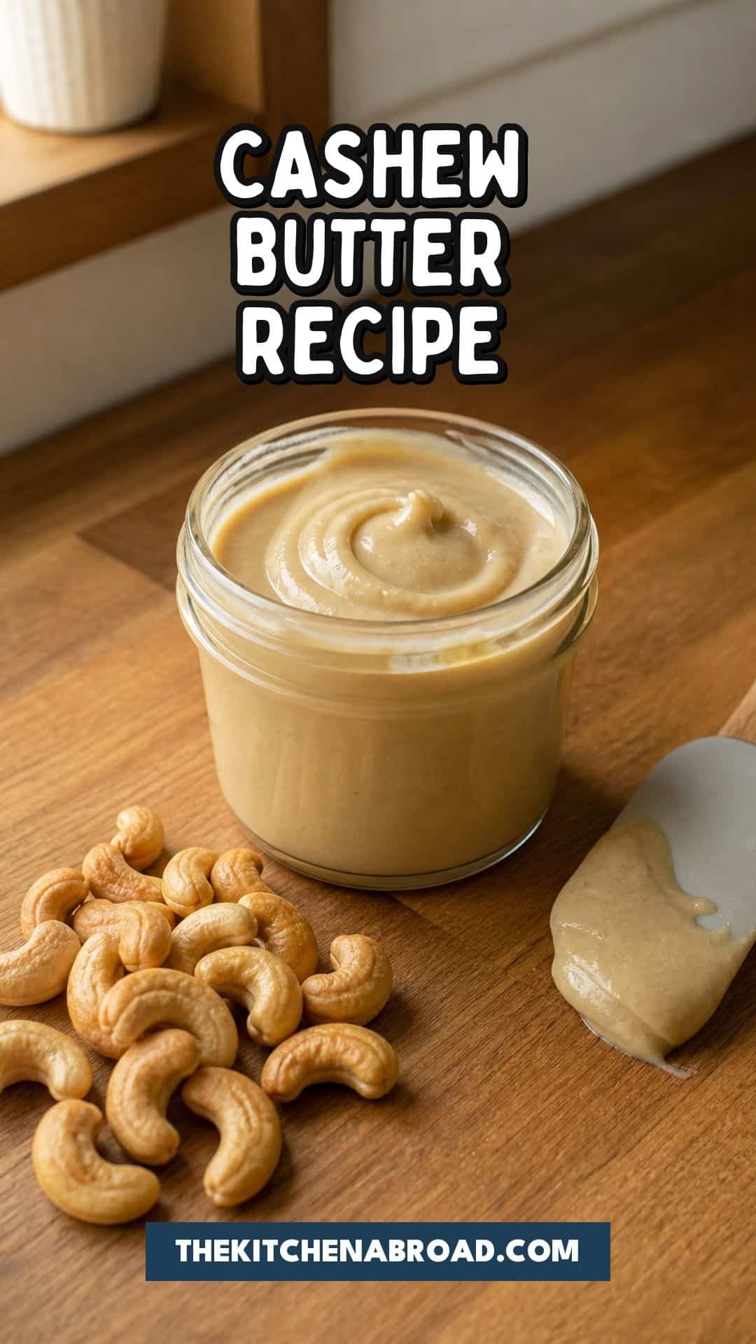 How to Make Cashew Butter With Food Processor Pinterest pin for homemade cashew butter recipe