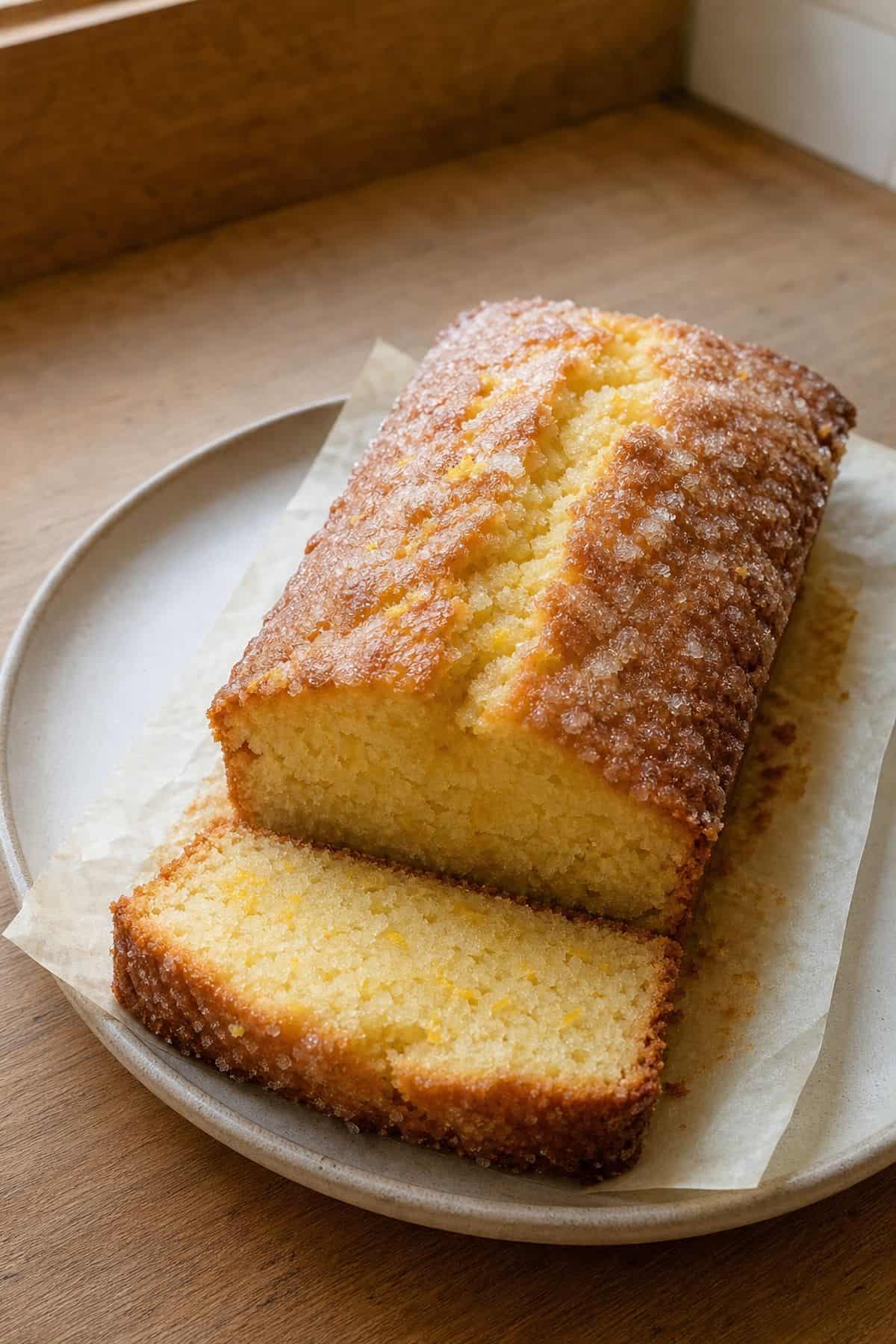 Lemon Drizzle Cake Recipe Homemade lemon drizzle cake loaf with a crackly granulated sugar crust and tender yellow crumb