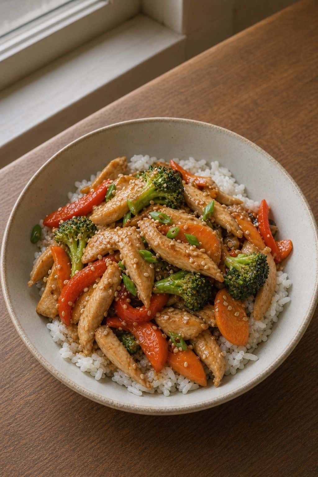 Quick and Easy Chicken Stir-Fry (Velveted, 20 Minutes) Quick and Easy Chicken Stir-Fry (Velveted, 20 Minutes) served in a rustic bowl