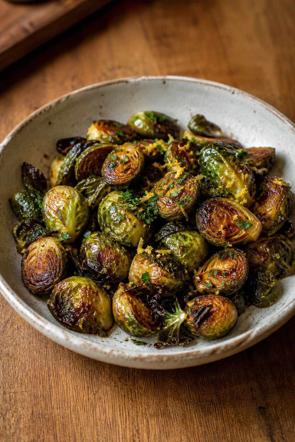 Roasted Brussels Sprouts Recipe Roasted Brussels Sprouts Recipe with caramelized Brussels sprouts, lemon zest, and parsley