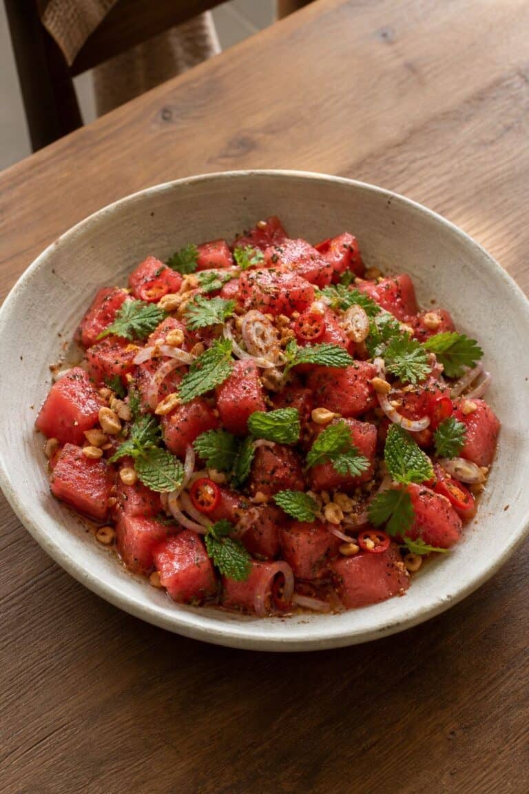 Spicy Watermelon Salad with Thai Prik Glua in 10 Minutes
