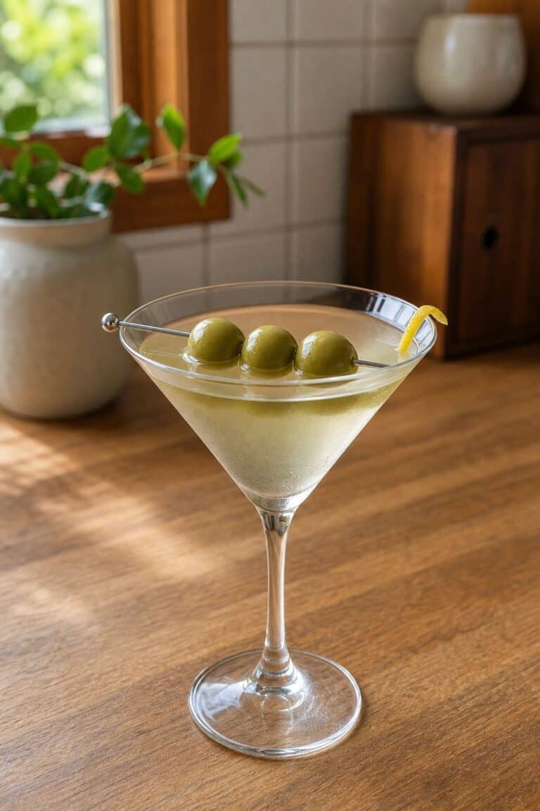 Virgin Dirty Martini Recipe (Briny, Clear, 3 Minutes)