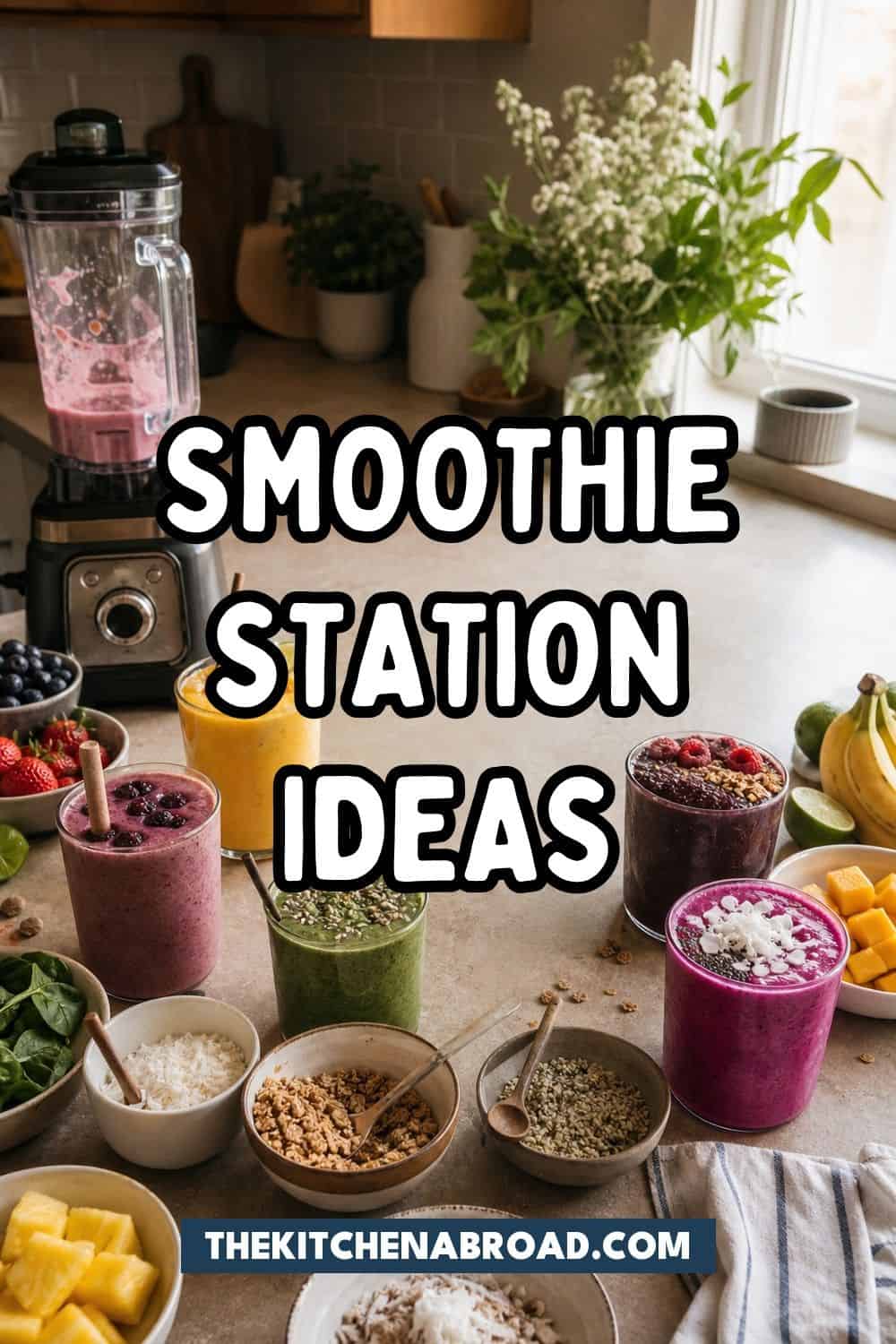 aesthetic smoothie station ideas pinterest pin