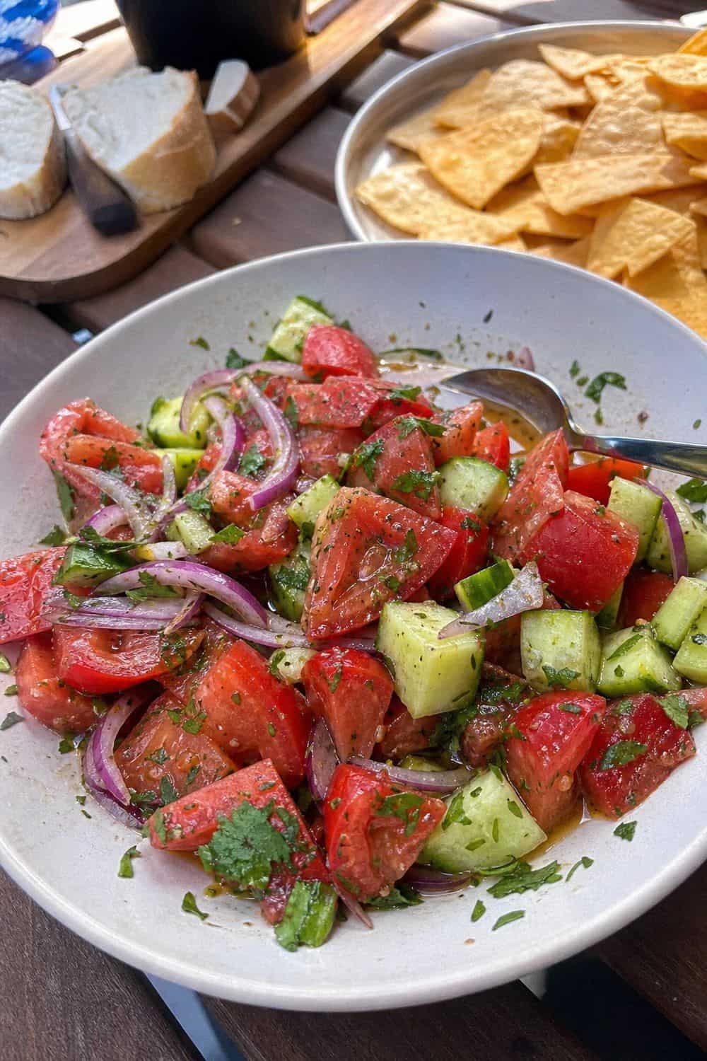 25 Backyard BBQ Food Ideas for a Crowd-Pleasing Summer Menu 16. Tomato Cucumber Salad for backyard BBQ food ideas