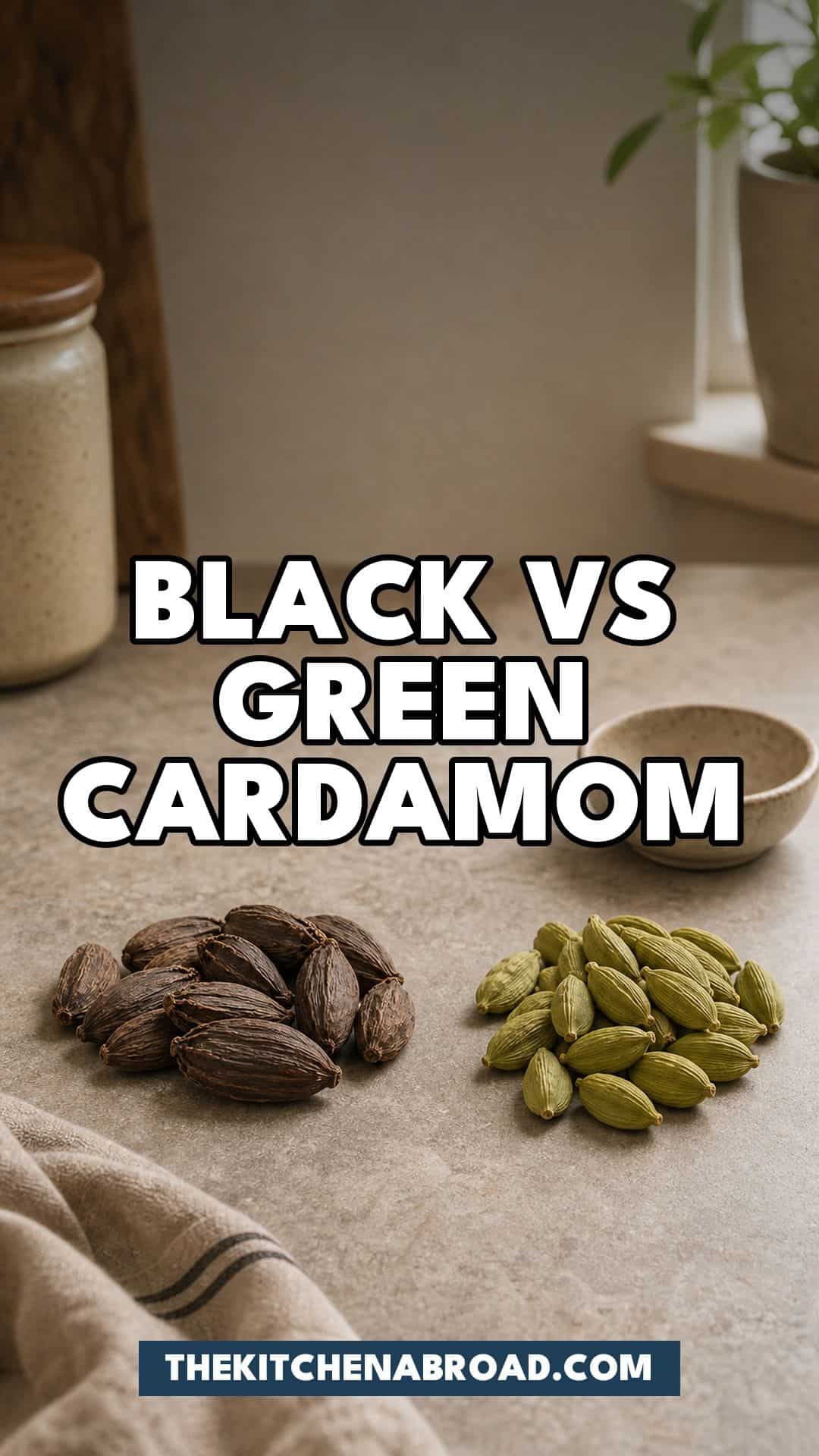 Black vs Green Cardamom Pinterest pin for Black vs Green Cardamom