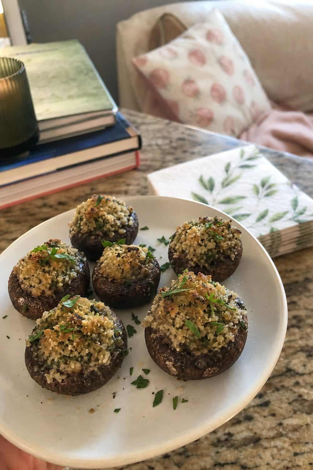 25 Book Club Food Ideas for Easy Conversation and Snacking 6. Serve Stuffed Mushrooms in Mini Batches for book club food ideas
