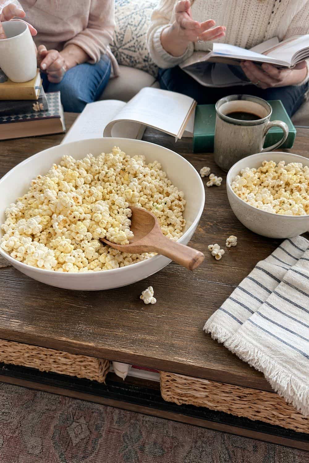 25 Book Club Food Ideas for Easy Conversation and Snacking 10. Make a Quiet Popcorn Bowl for book club food ideas