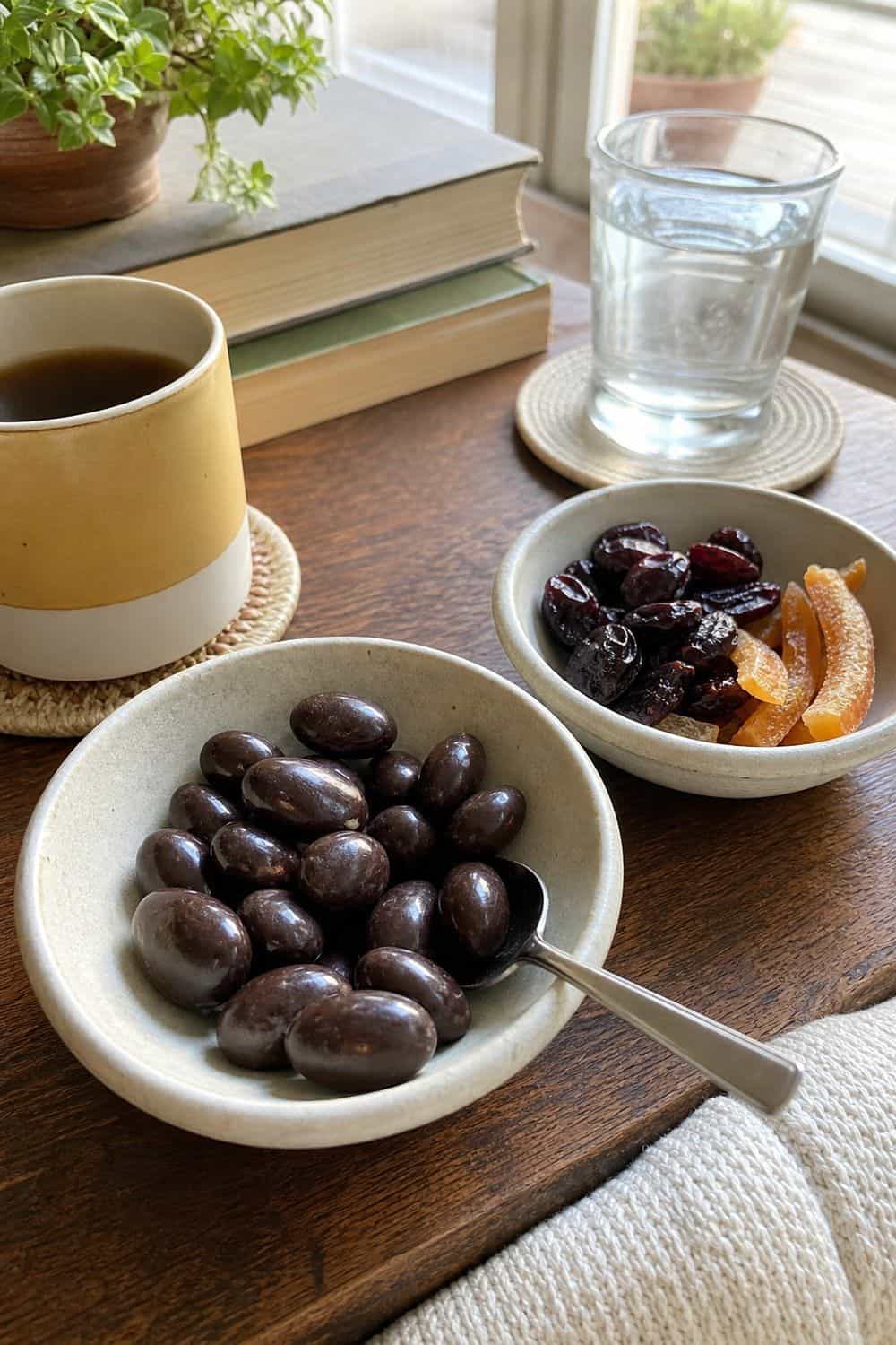 25 Book Club Food Ideas for Easy Conversation and Snacking 11. Offer Dark Chocolate Almonds for book club food ideas