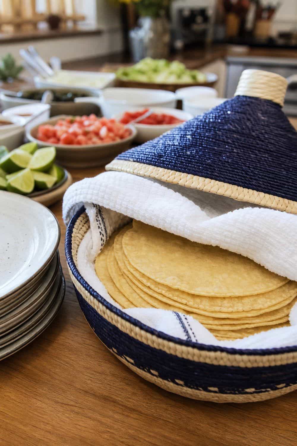 25 Cinco de Mayo Taco Bar Ideas for a Colorful Self-Serve Spread cinco de mayo taco bar ideas section 02 keep corn tortillas warm in a tortilla warmer