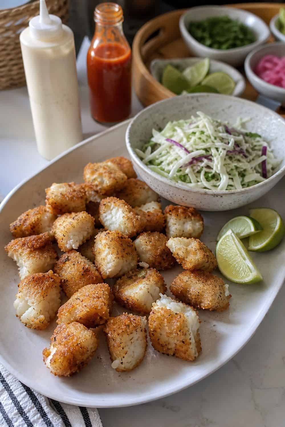 25 Cinco de Mayo Taco Bar Ideas for a Colorful Self-Serve Spread cinco de mayo taco bar ideas section 06 serve baja style fish pieces