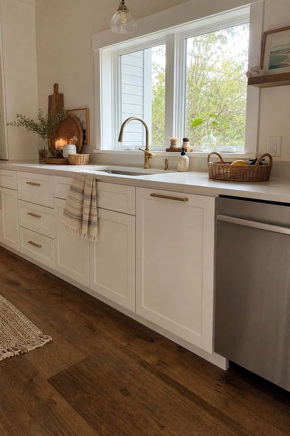 25 Coastal Kitchen Ideas for a Beautiful Kitchen Warm White Shaker Cabinets in a casual coastal kitchen
