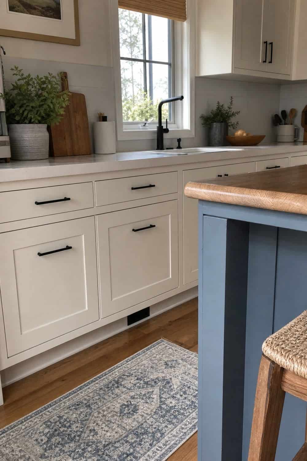 25 Coastal Kitchen Ideas for a Beautiful Kitchen Black Cabinet Hardware for Modern Coastal Contrast in a casual coastal kitchen
