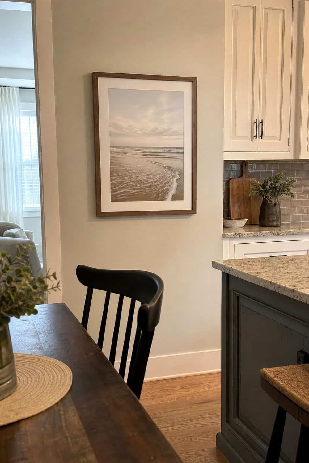 25 Coastal Kitchen Ideas for a Beautiful Kitchen Coastal Art in One Simple Frame in a casual coastal kitchen