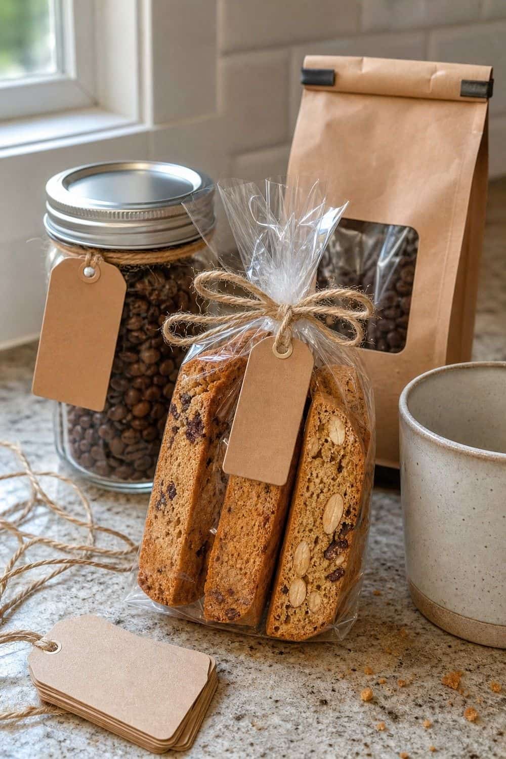 15 Edible Gift Ideas for Cozy Food Moments edible gift ideas section 13 coffee and biscotti bundle