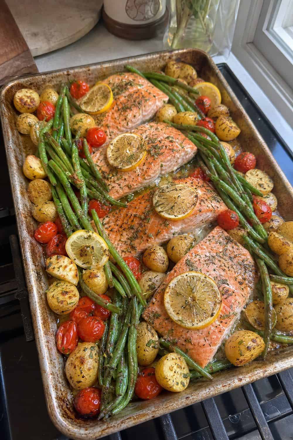 15 Farm Stand Dinner Ideas for Cozy Food Moments Sheet-Pan Salmon With Green Beans and Potatoes