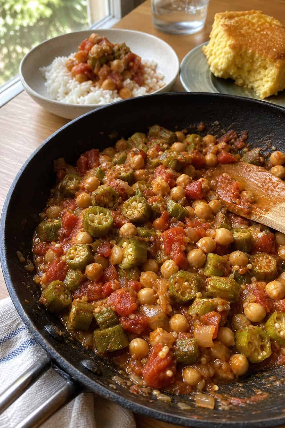 15 Farm Stand Dinner Ideas for Cozy Food Moments Okra Tomato Chickpea Saute
