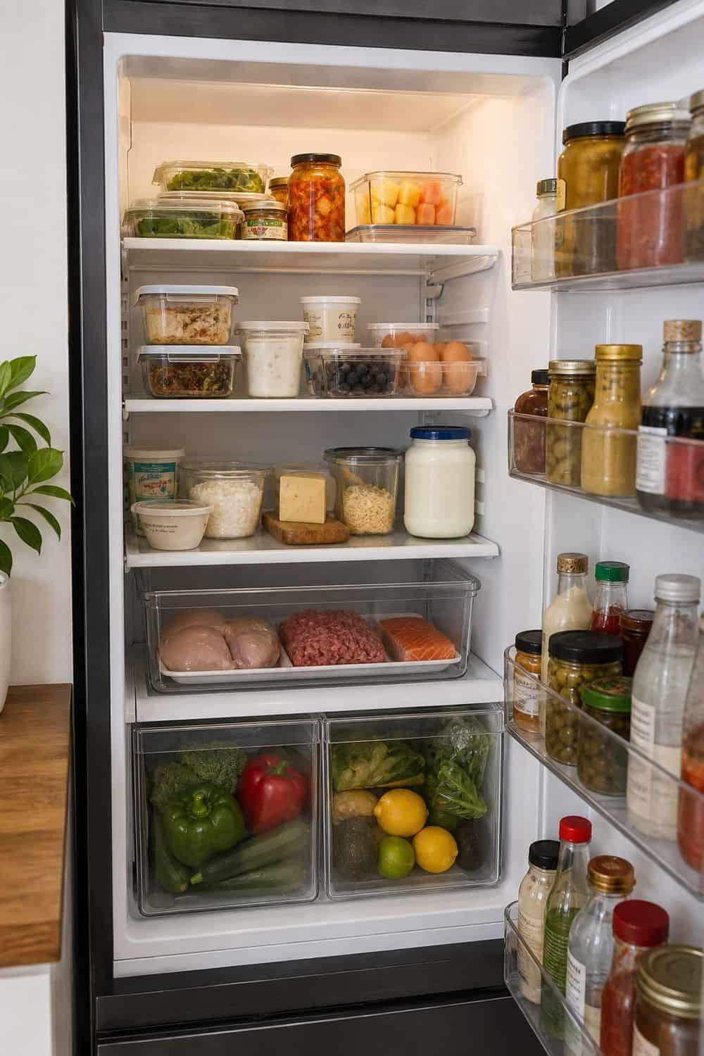 25 Fridge Organization Ideas for Less Food Waste 2. Map the Fridge by Temperature Zones fridge organization idea for less food waste