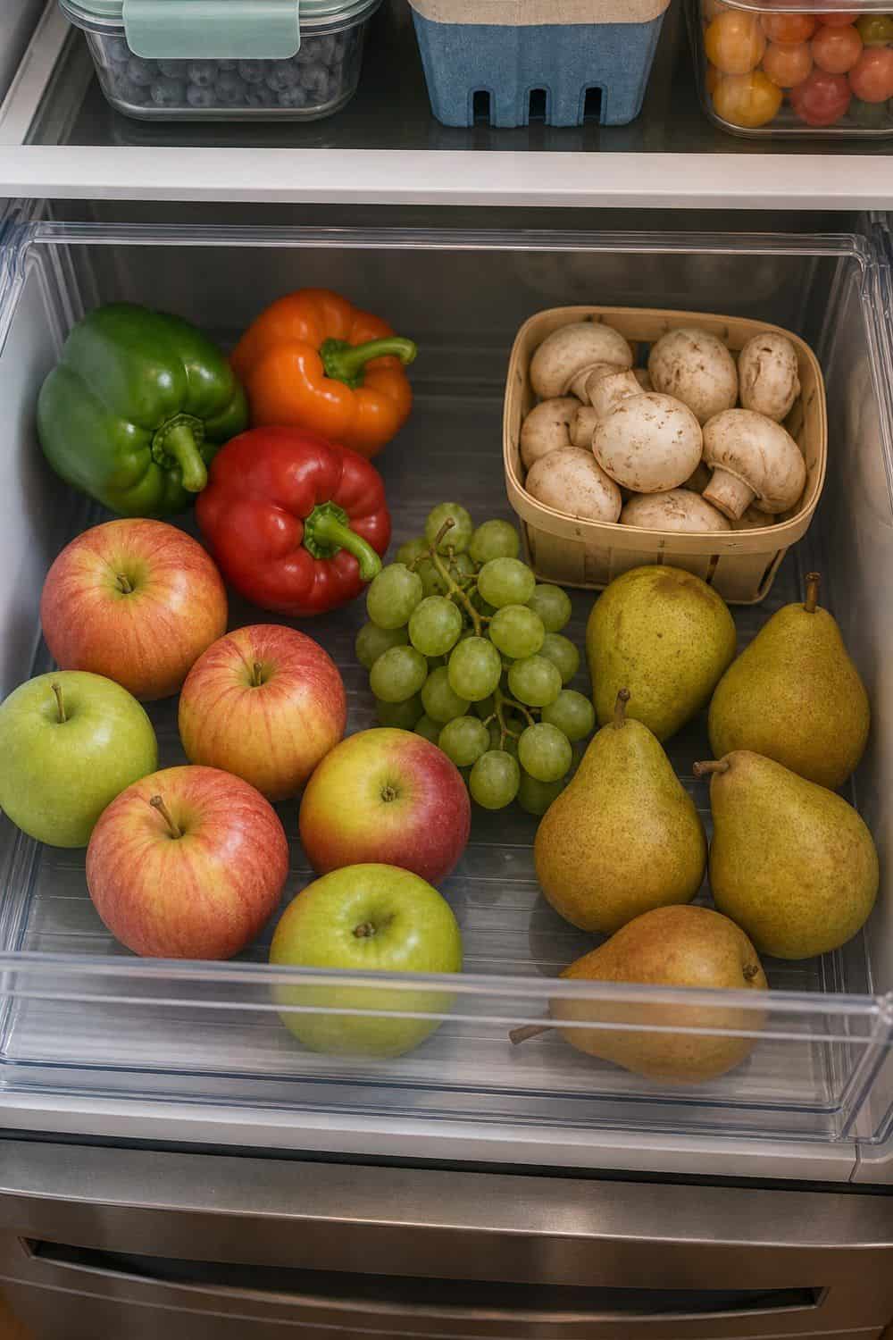 25 Fridge Organization Ideas for Less Food Waste 8. Low Humidity for Produce That Rots Faster fridge organization idea for less food waste