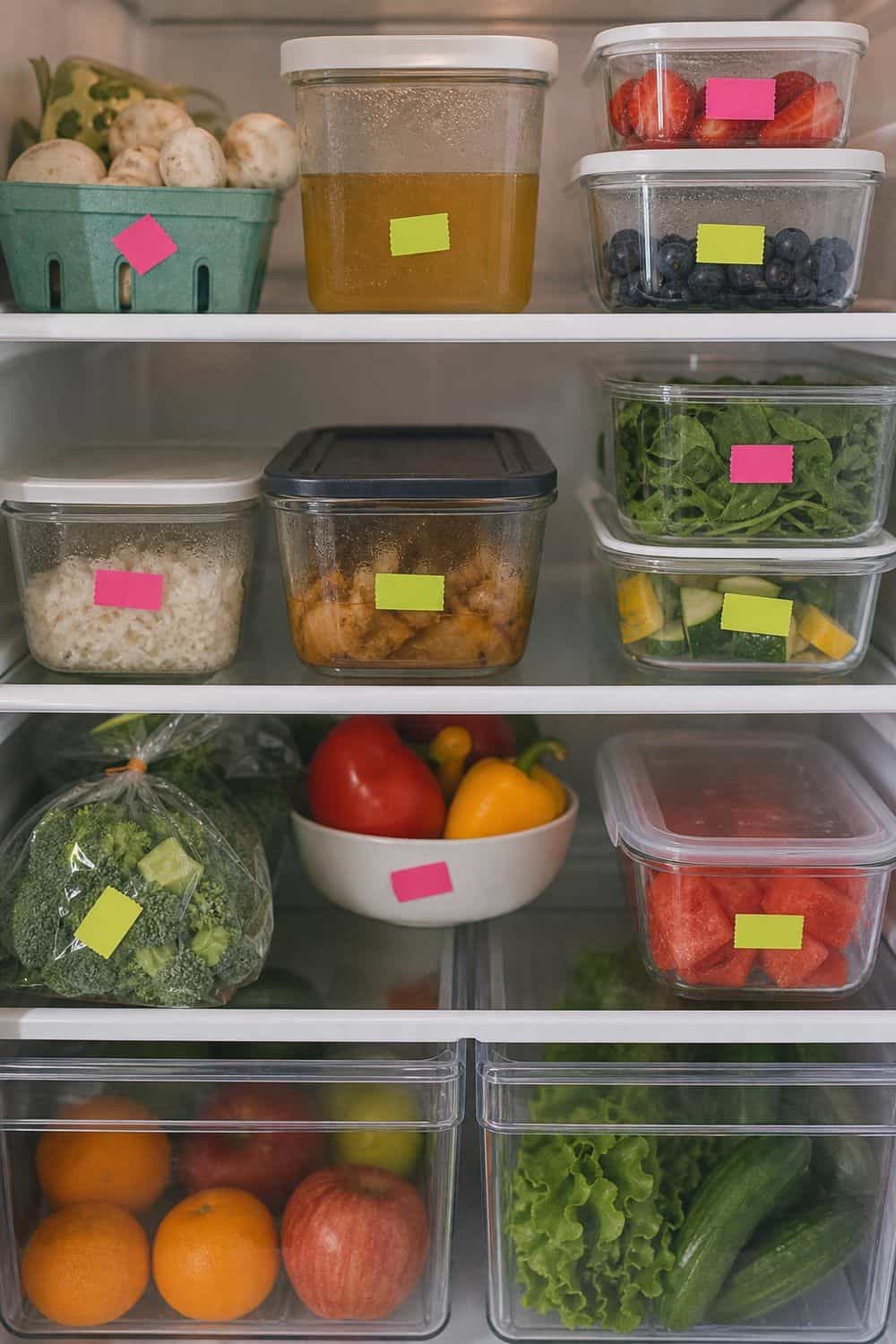 25 Fridge Organization Ideas for Less Food Waste 21. Bright Tape for Food That Needs Attention fridge organization idea for less food waste