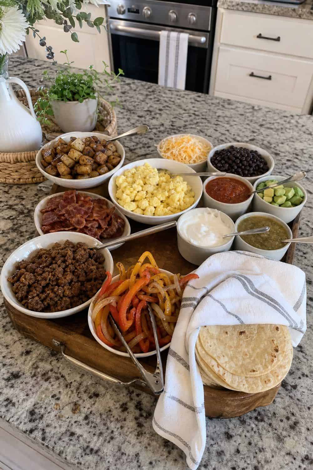 25 Graduation Brunch Hosting Ideas for an Open-House Crowd graduation brunch hosting ideas 12 offer a savory breakfast taco tray