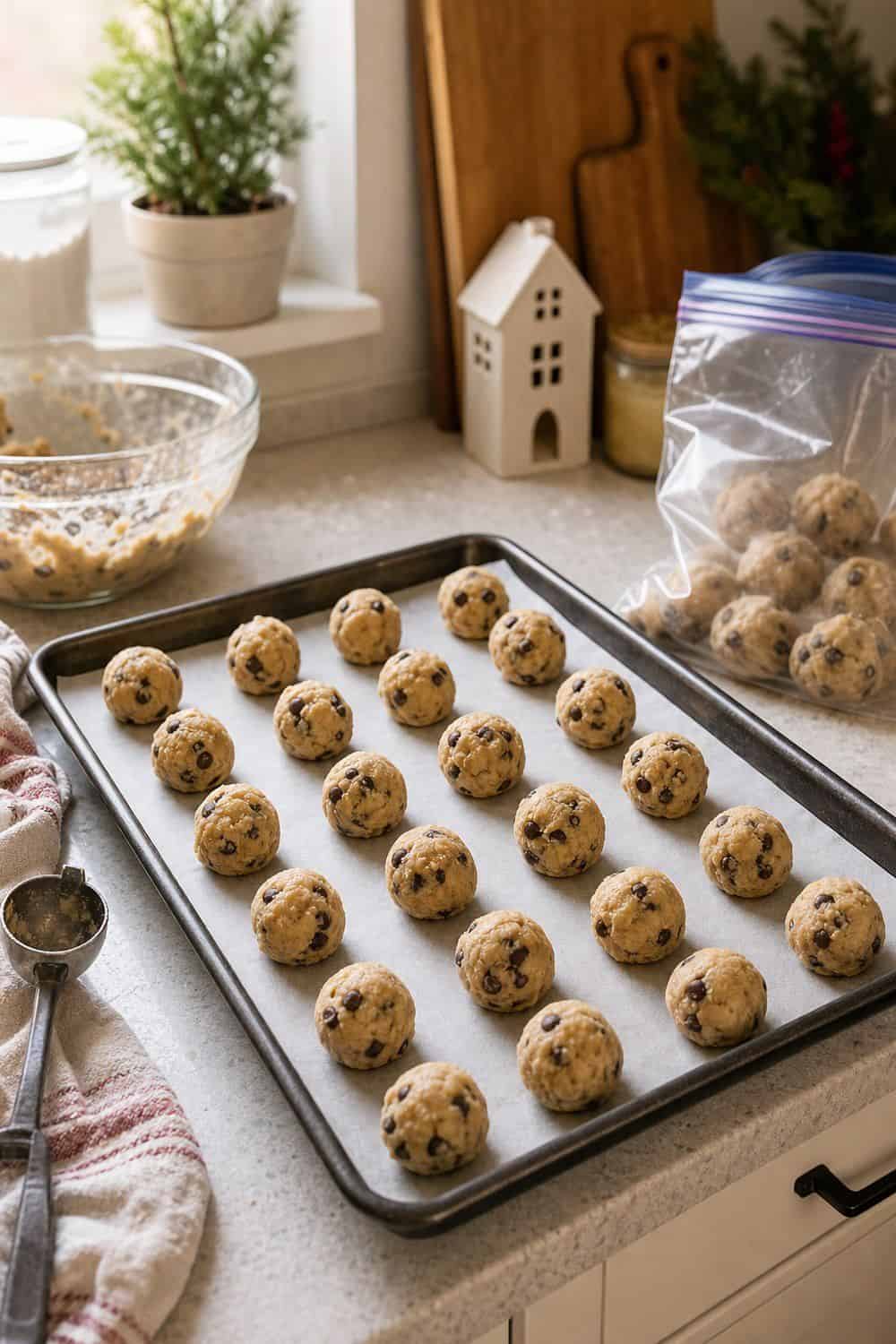 20 Holiday Freezer Prep Ideas That Make Life Easier Cookie Dough Balls for Fast Baking for holiday freezer prep