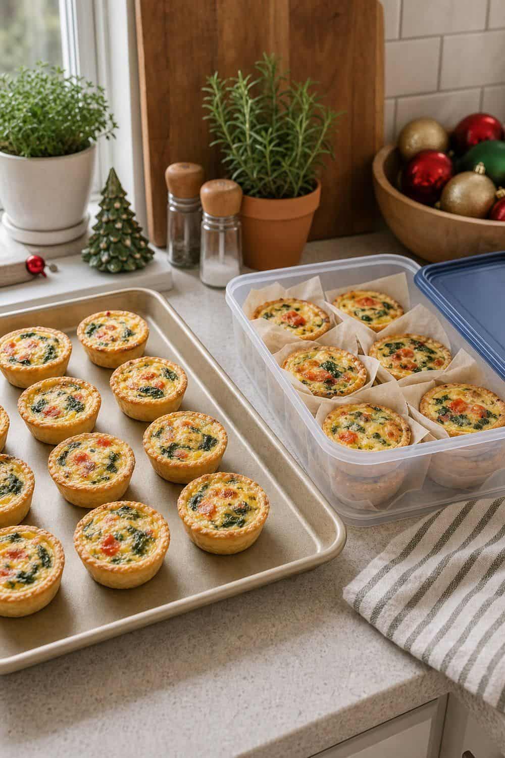 20 Holiday Freezer Prep Ideas That Make Life Easier Mini Quiches for Brunch or Party Trays for holiday freezer prep