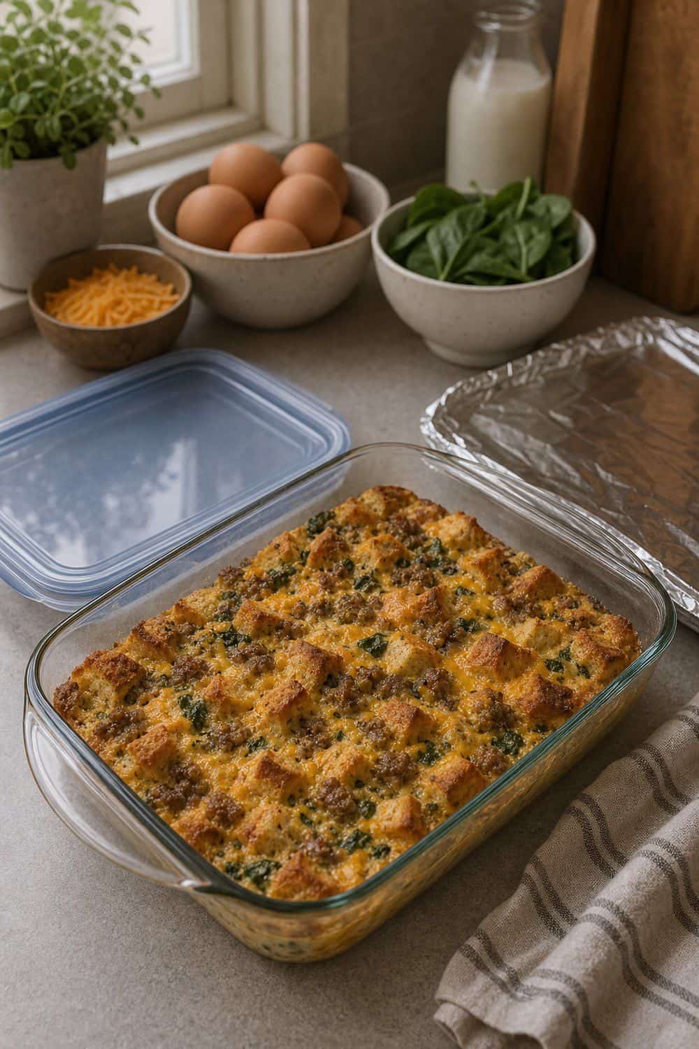20 Holiday Freezer Prep Ideas That Make Life Easier Breakfast Casserole for Holiday Morning for holiday freezer prep