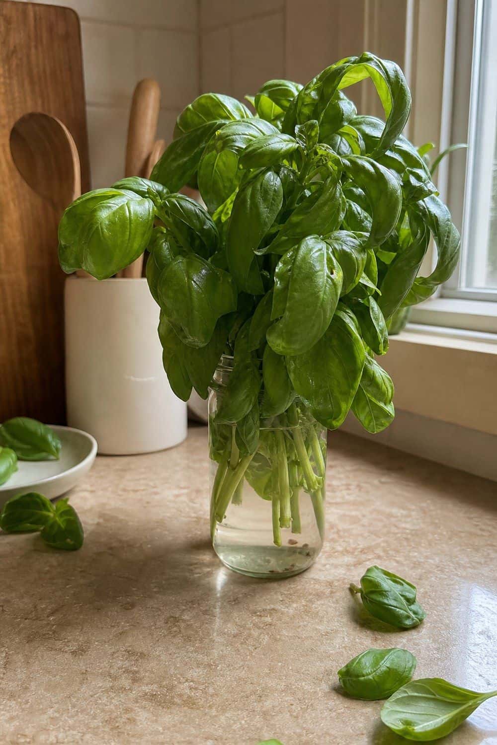 How to Store Herbs So They Stay Fresh how to store herbs 04 keep basil on the counter section photo