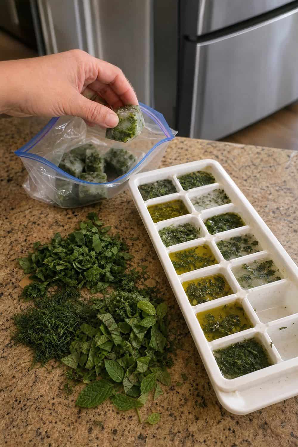 How to Store Herbs So They Stay Fresh how to store herbs 10 freeze extra herbs before they turn dark section photo