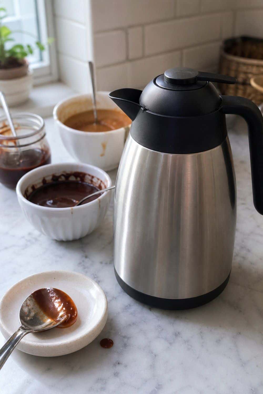 25 Ice Cream Bar Ideas for a Fun Self-Serve Dessert Table 6. Set Up a Warm Sauce Thermos setup for an ice cream bar