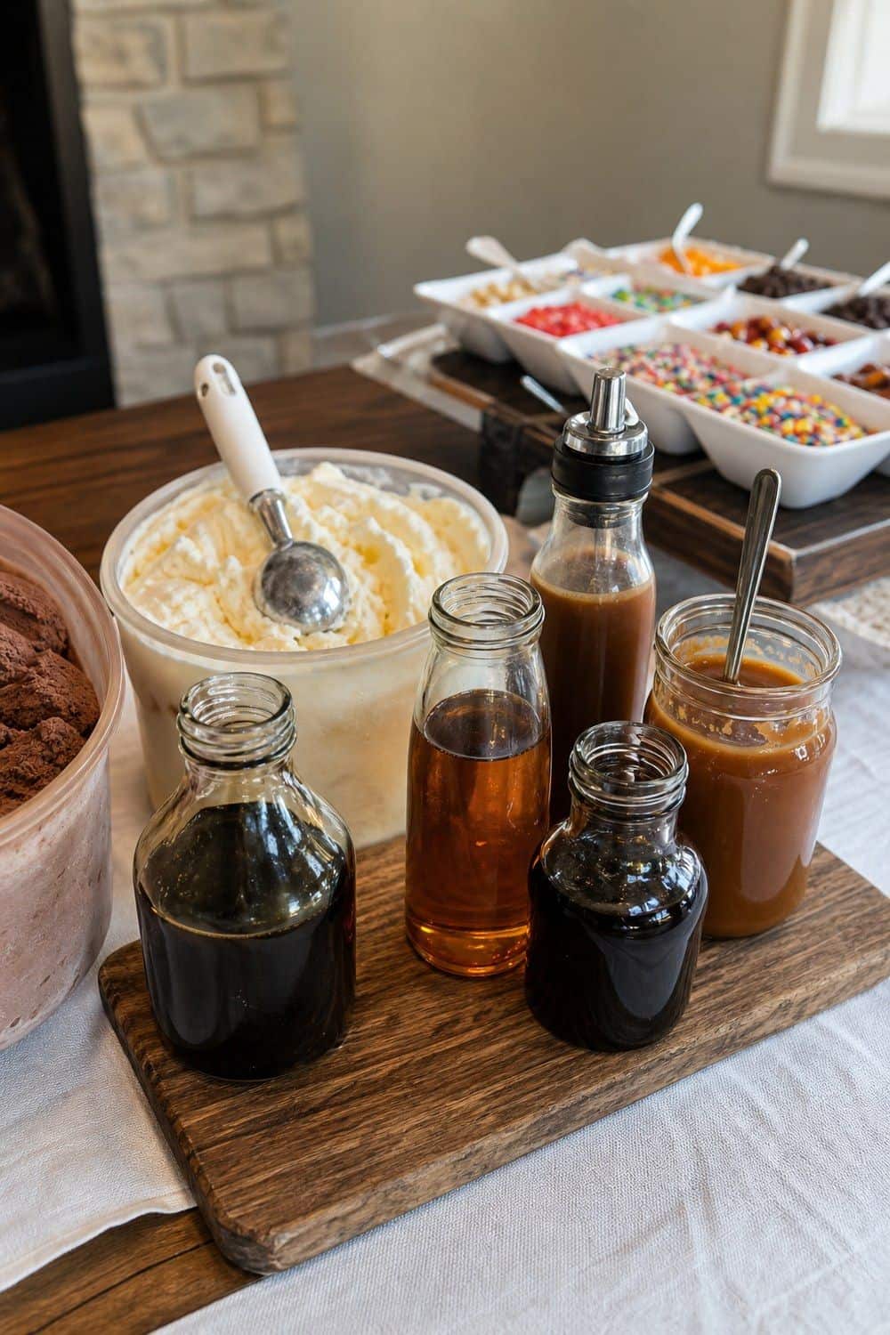 25 Ice Cream Bar Ideas for a Fun Self-Serve Dessert Table 17. Add a Grown-Up Drizzle Corner setup for an ice cream bar