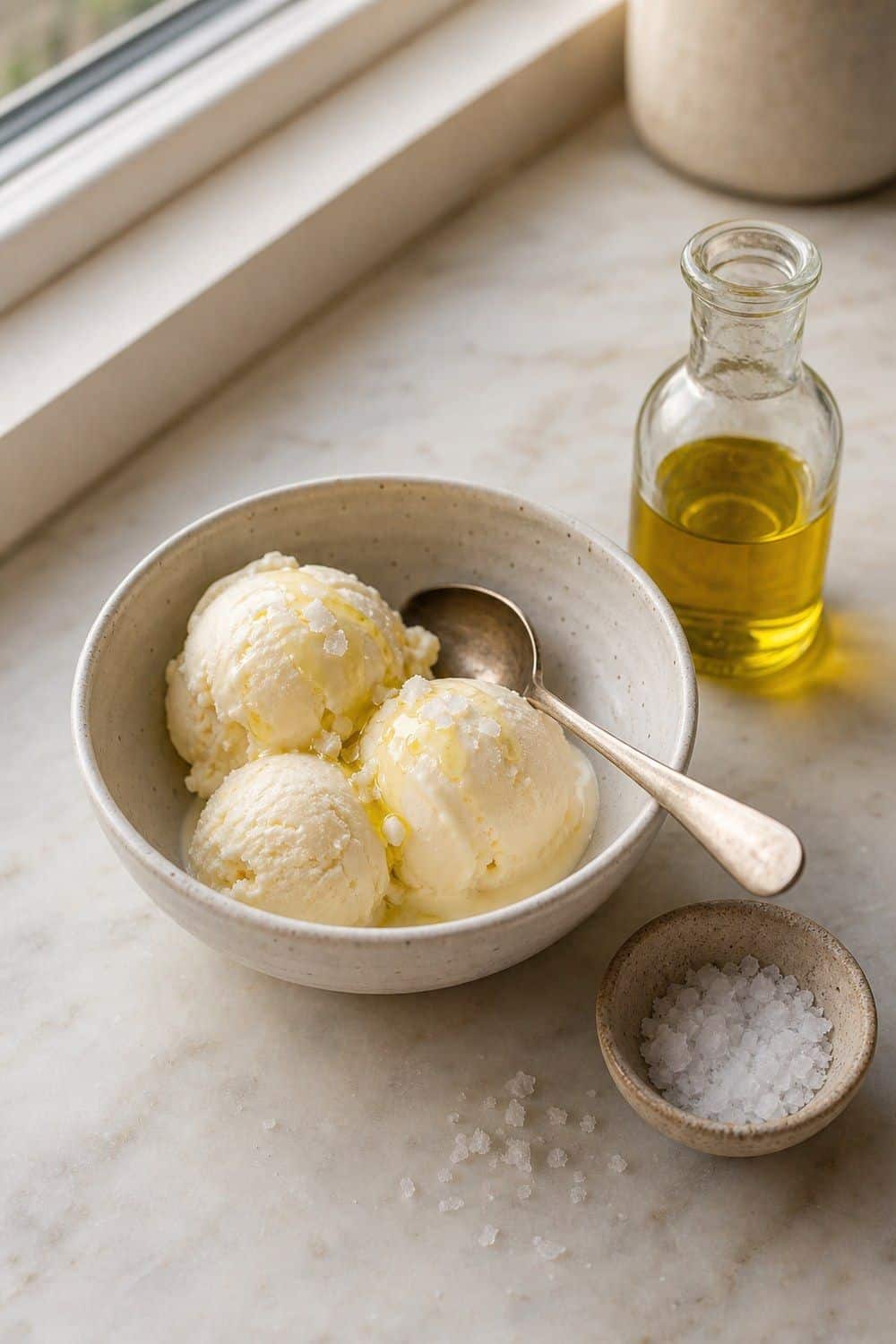 25 Ice Cream Bar Ideas for a Fun Self-Serve Dessert Table 18. Offer Olive Oil and Flaky Salt for Vanilla setup for an ice cream bar