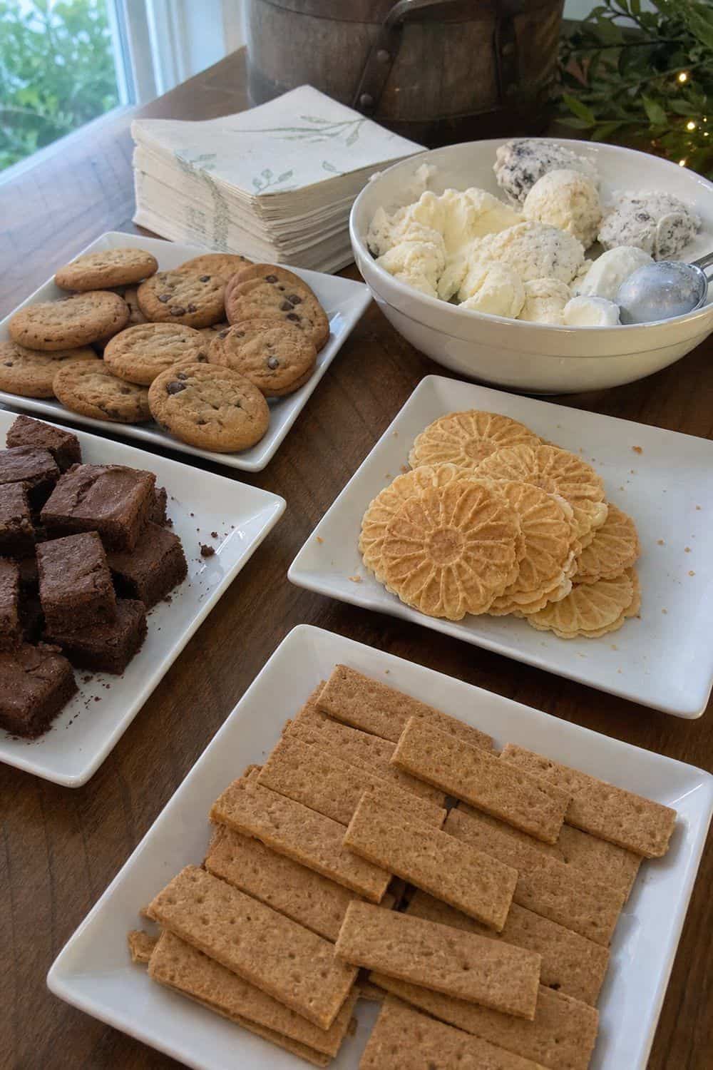 25 Ice Cream Bar Ideas for a Fun Self-Serve Dessert Table 21. Make Ice Cream Sandwich Components setup for an ice cream bar