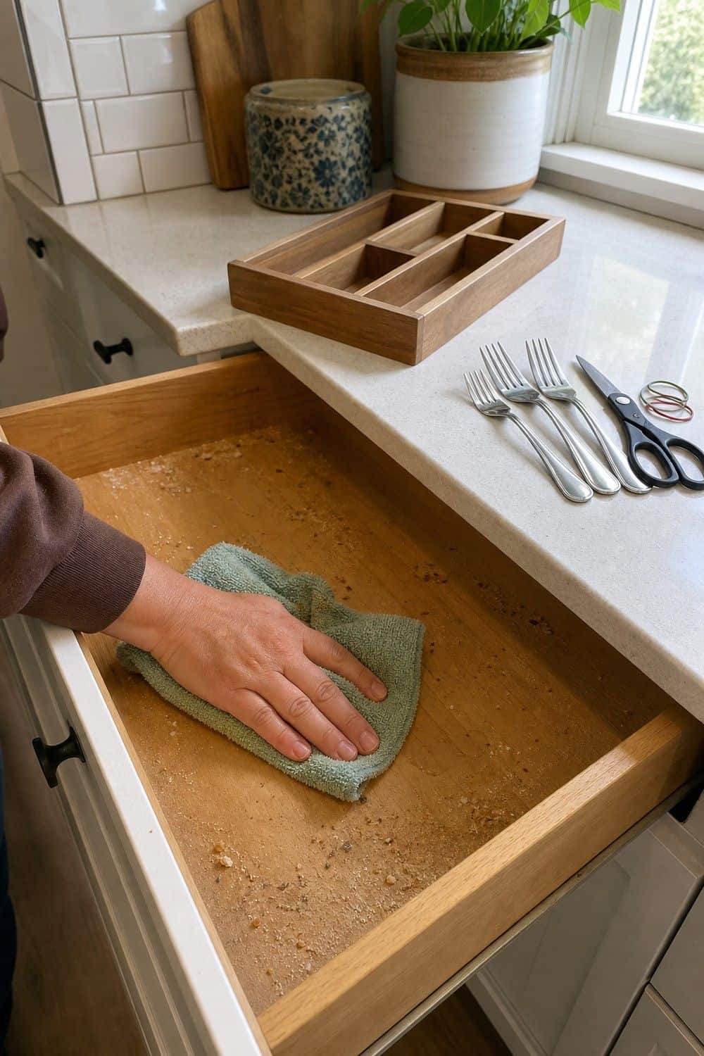 kitchen drawer organization section 02 one drawer cleanout