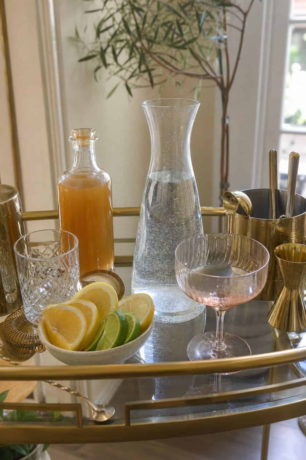 25 Neo Deco Bar Cart Ideas for Easy Hosting Equal Space for Zero-Proof Drinks on a casual neo deco bar cart for easy hosting