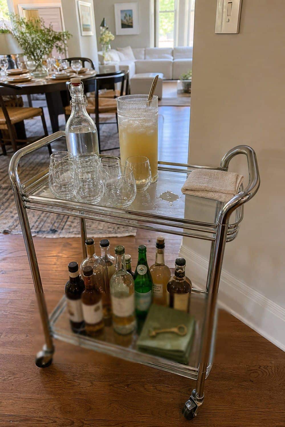25 Neo Deco Dinner Party Ideas for Easy Hosting neo deco dinner party ideas section 10 chrome bar cart with a real flow