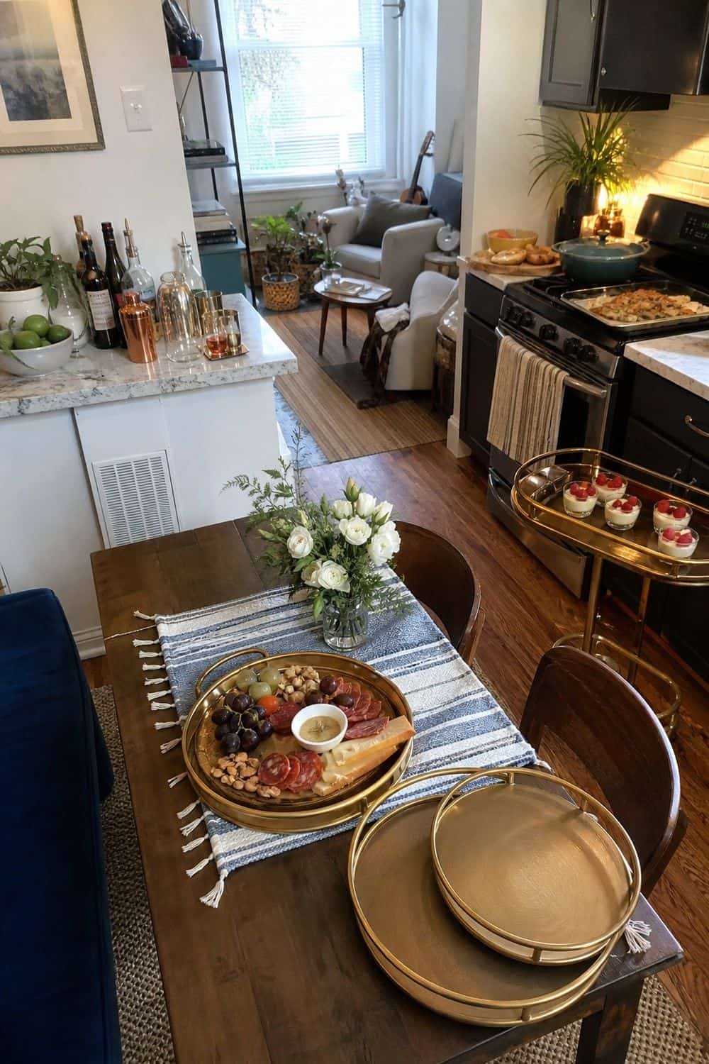 25 Neo Deco Dinner Party Ideas for Easy Hosting neo deco dinner party ideas section 23 counter based setup for smaller homes