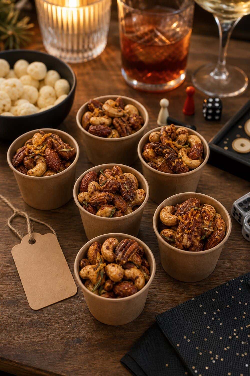 20 New Year's Eve Snack Ideas for Cozy Food Moments Sweet and Spicy Nut Cups for New Year's Eve snack ideas