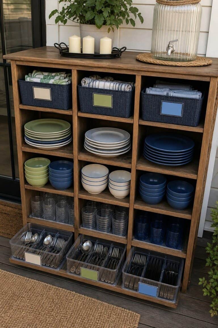 25 Outdoor Dinnerware Organization Ideas for Patio Season